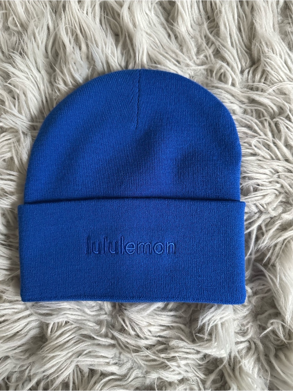 lululemon athletica Cerulean Blue Wordmark Cuff Beanie
